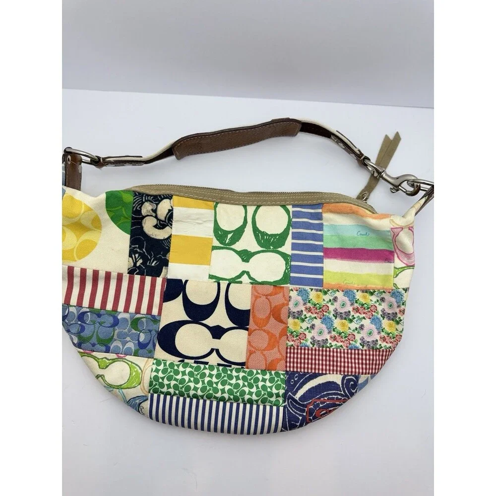 Coach Patchwork Signature Hobo Bag Multicolor Limited Edition Y2K L0673-10450 - Picture 4 of 12